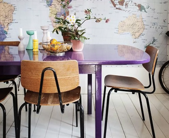 colorful dining room tables